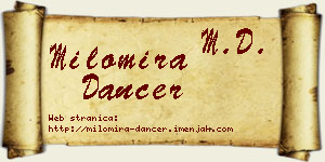 Milomira Dancer vizit kartica